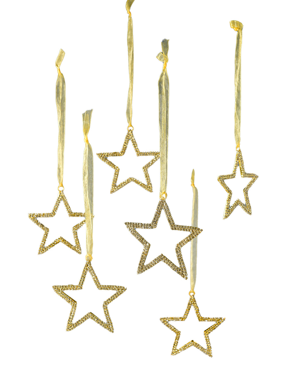 Rhinestone Studded Ornament, in 2 Colors & Shapes Set of 6