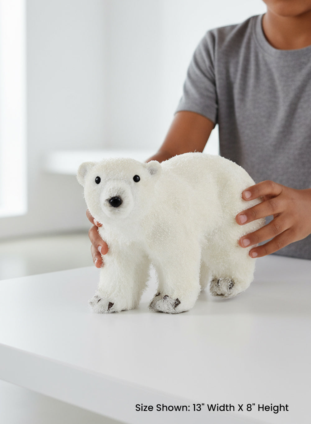 Walking Polar Bear Figurine, 8" Tall, 5" Wide & 13" Long