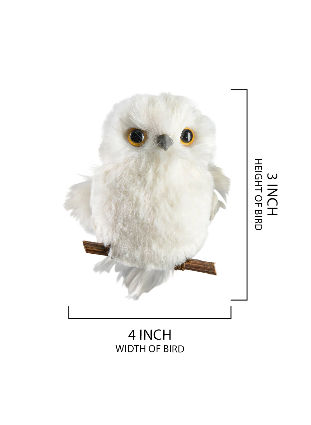 Snowy Owl Ornament, 4" Wide & 3" Tall, Pack of 12