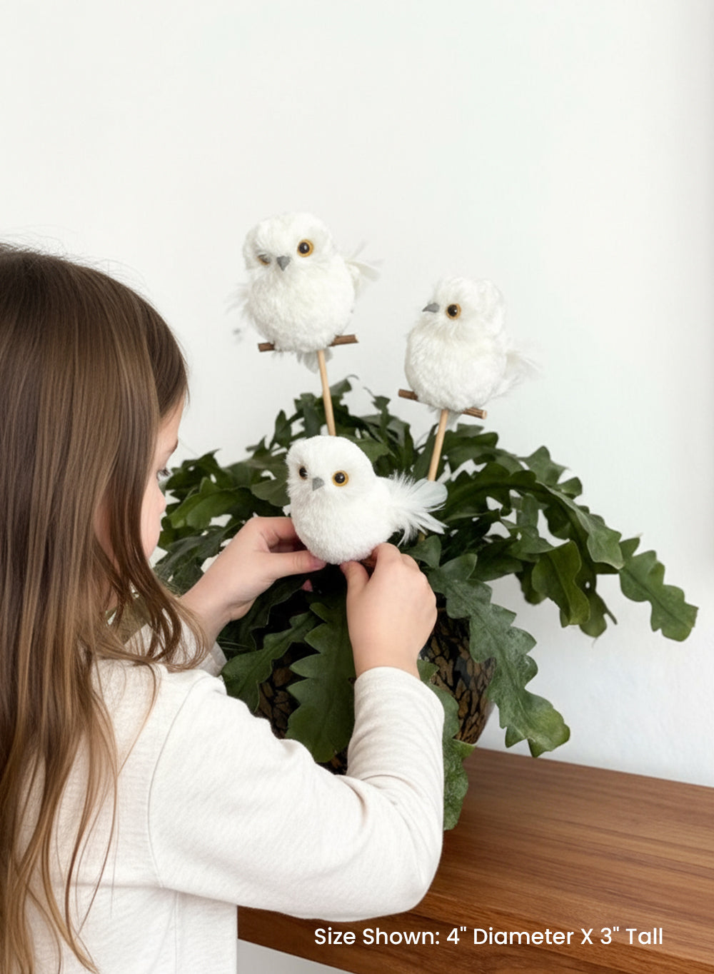 Snowy Owl Ornament, 4" Wide & 3" Tall, Pack of 12
