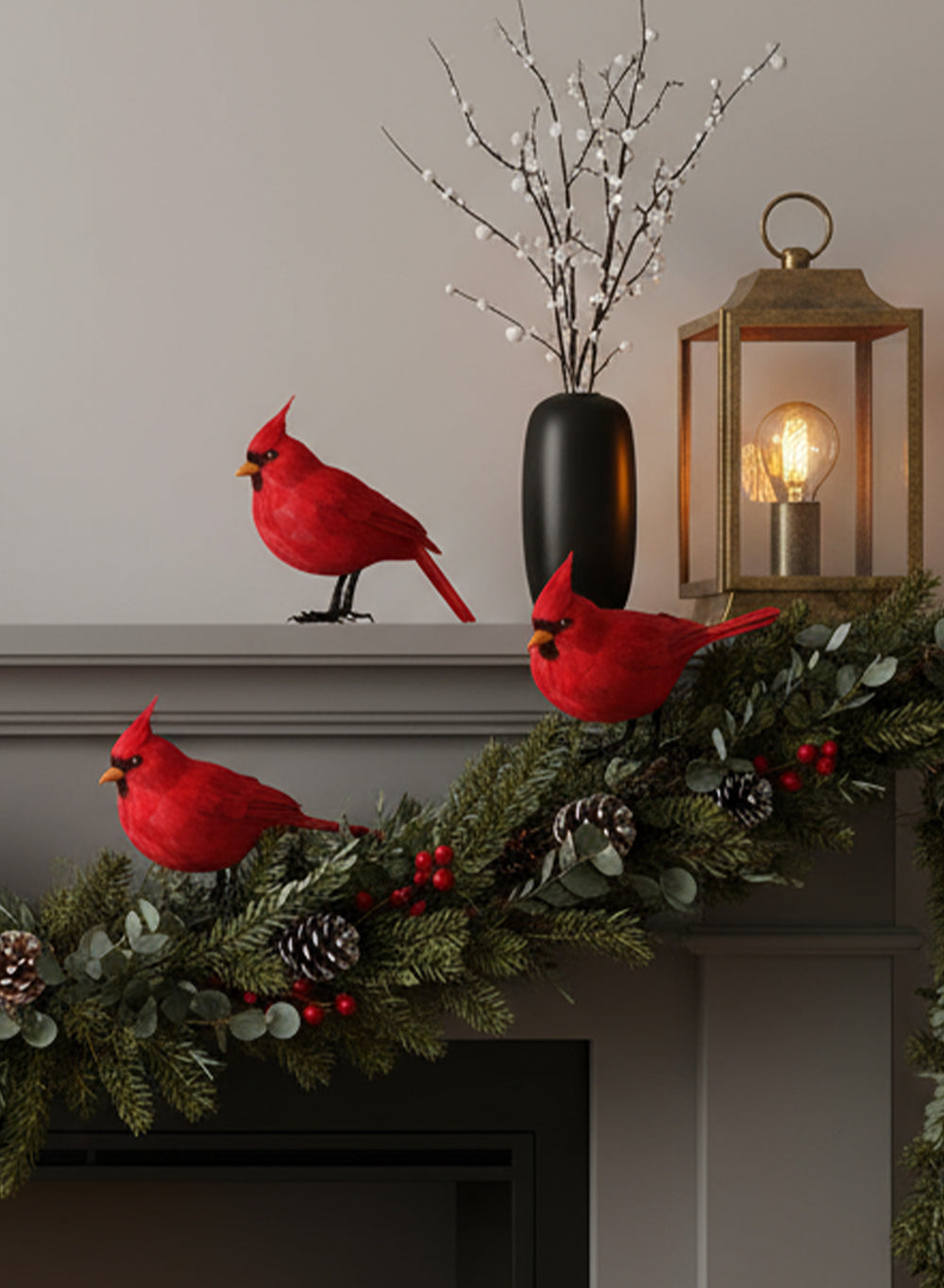 Red Cardinal Christmas Ornament, 8" Tall, 5" Wide & 14" Long