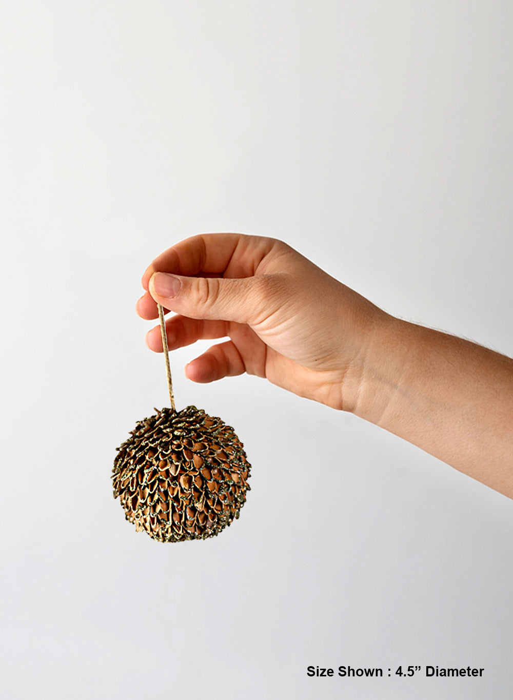 Natural Pine Cone Christmas Ornaments, 4.5" Diameter, Pack of 12