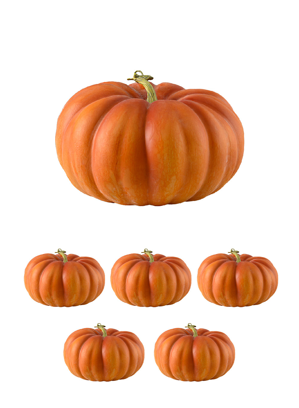 Vintage Burnt Yellow Heirloom Pumpkin, 9.8" Diameter & 6" Tall