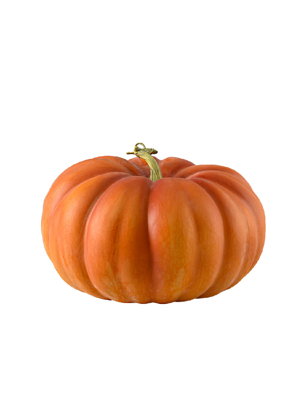Vintage Burnt Yellow Heirloom Pumpkin, 9.8" Diameter & 6" Tall