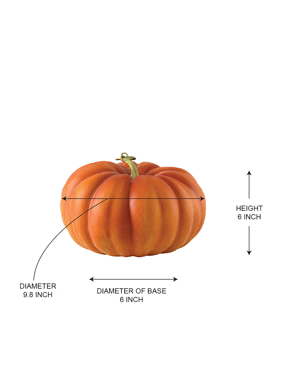 Vintage Burnt Yellow Heirloom Pumpkin, 9.8" Diameter & 6" Tall