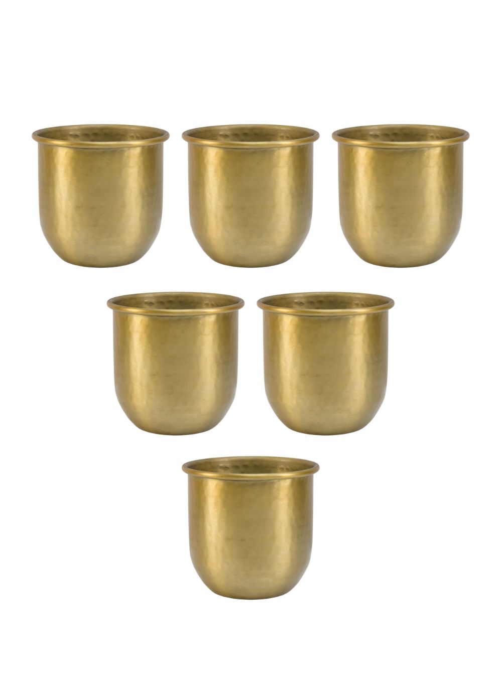 Antiqued Brass Vase-Simple Design with Curved Base Accent Piece,2 Sizes