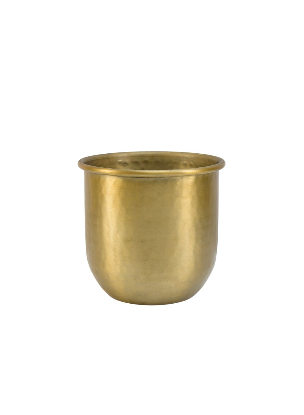 Antiqued Brass Vase-Simple Design with Curved Base Accent Piece,2 Sizes