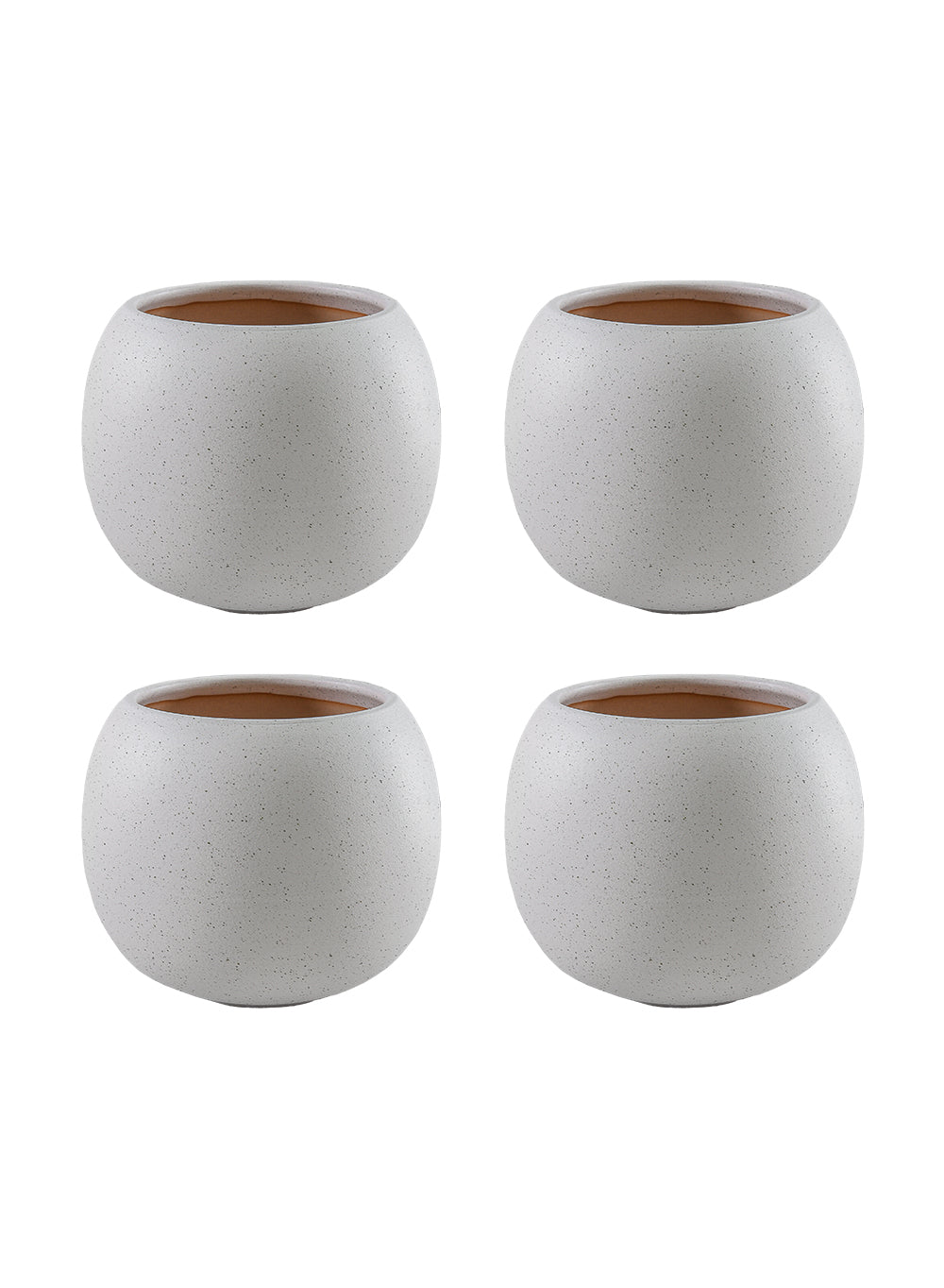 Noor Speckled Ceramic Fishbowl Planter, 4.8" Diameter & 4" Tall