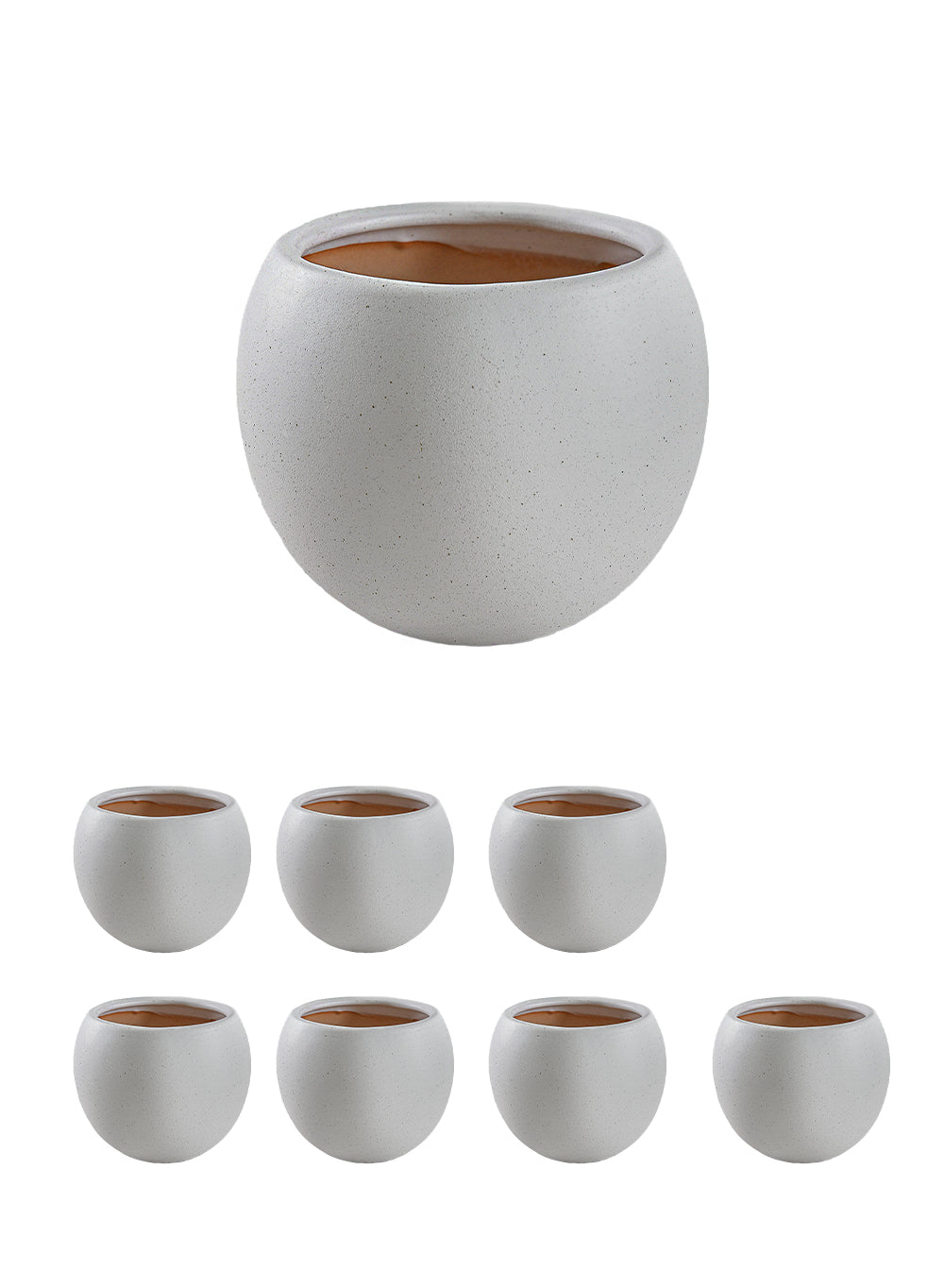 Noa White Ceramic Planter, 6.2" Diameter & 5" Tall