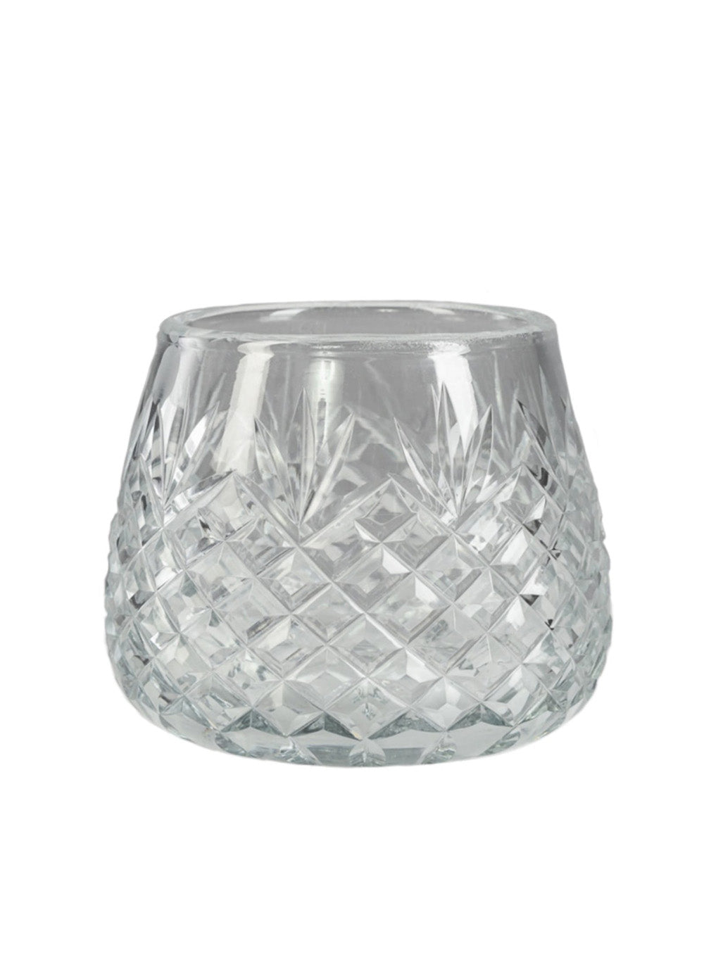 Diamond Cut Glass Vase, In 3 Shapes