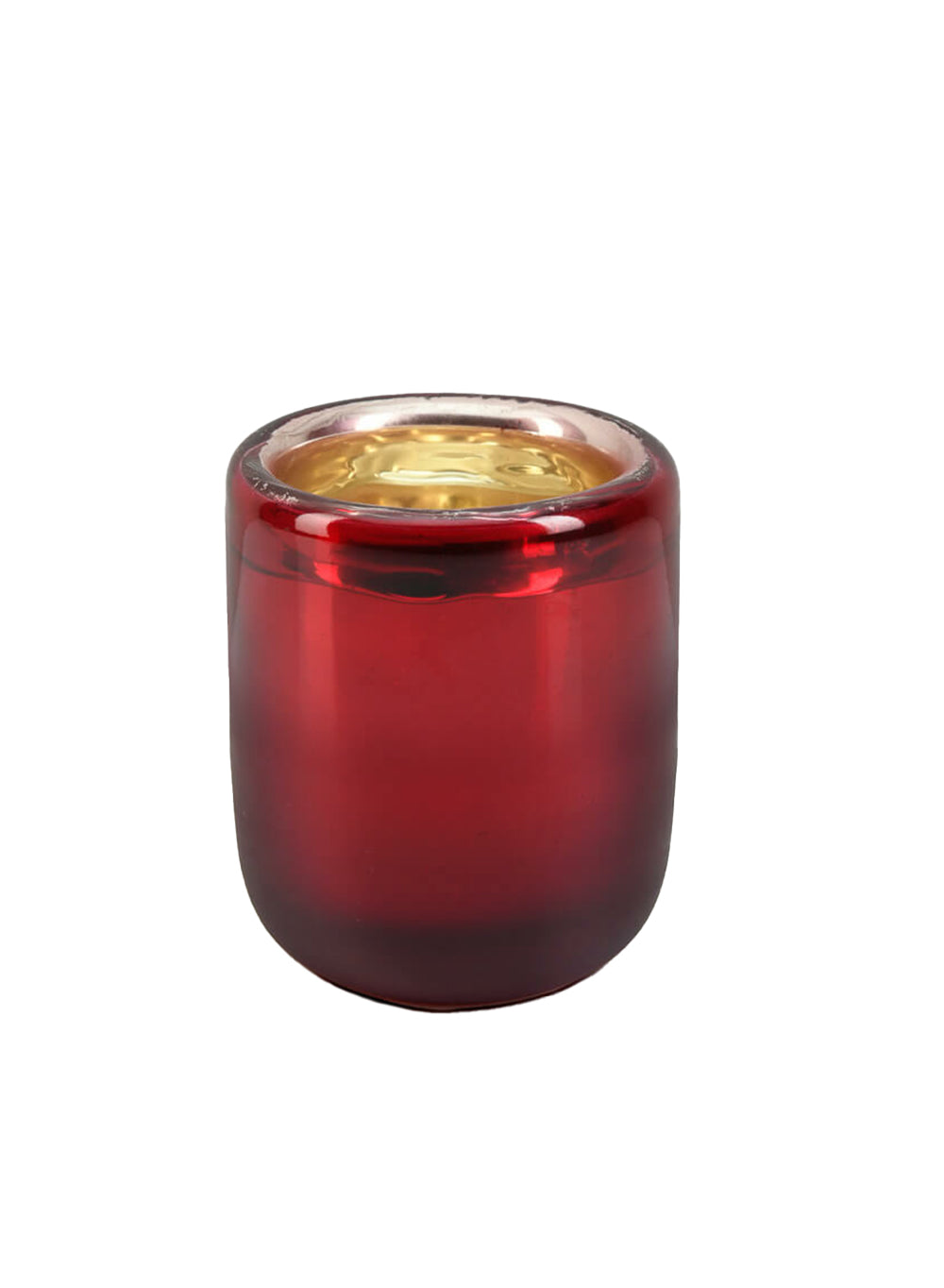Bundle: Red Mercury Glass Candle Holders with White Votive Candles