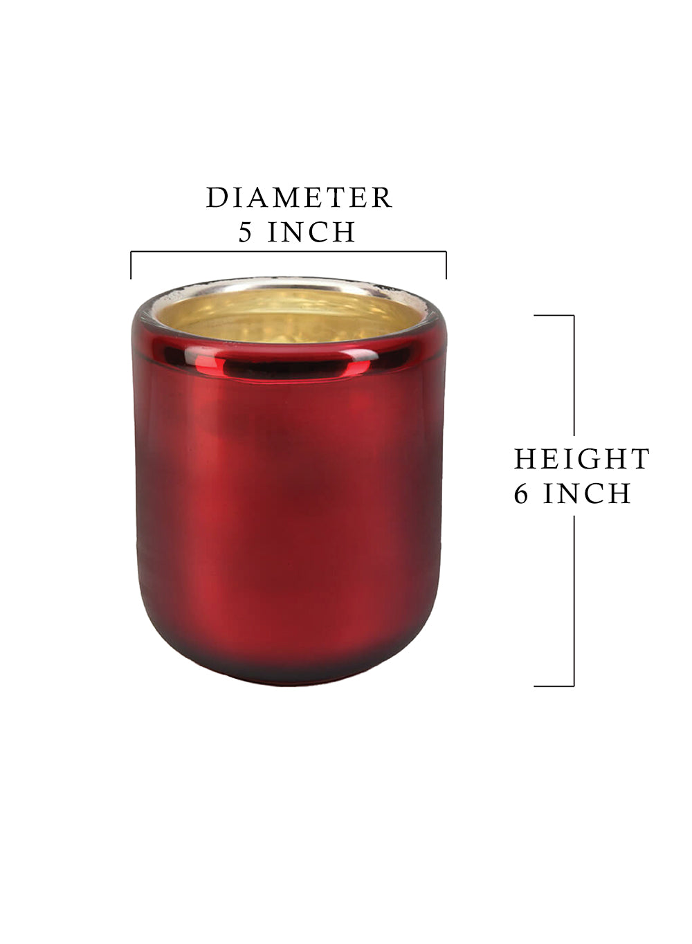 Bundle: Red Mercury Glass Candle Holders with White Votive Candles
