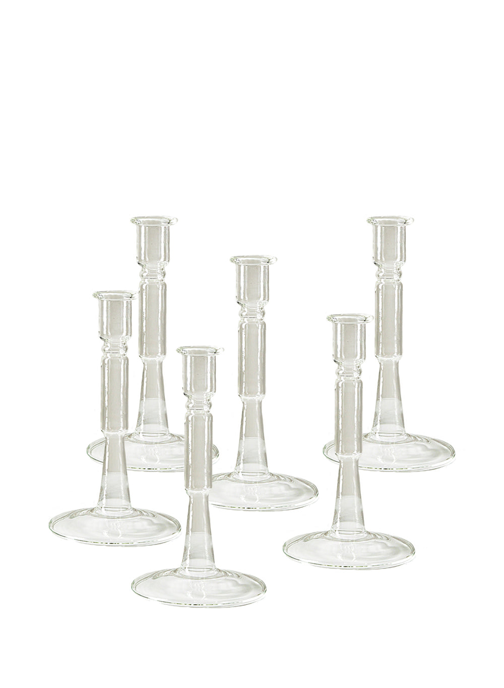 Glass Pillar Taper Candle Holder, In 2 Sizes