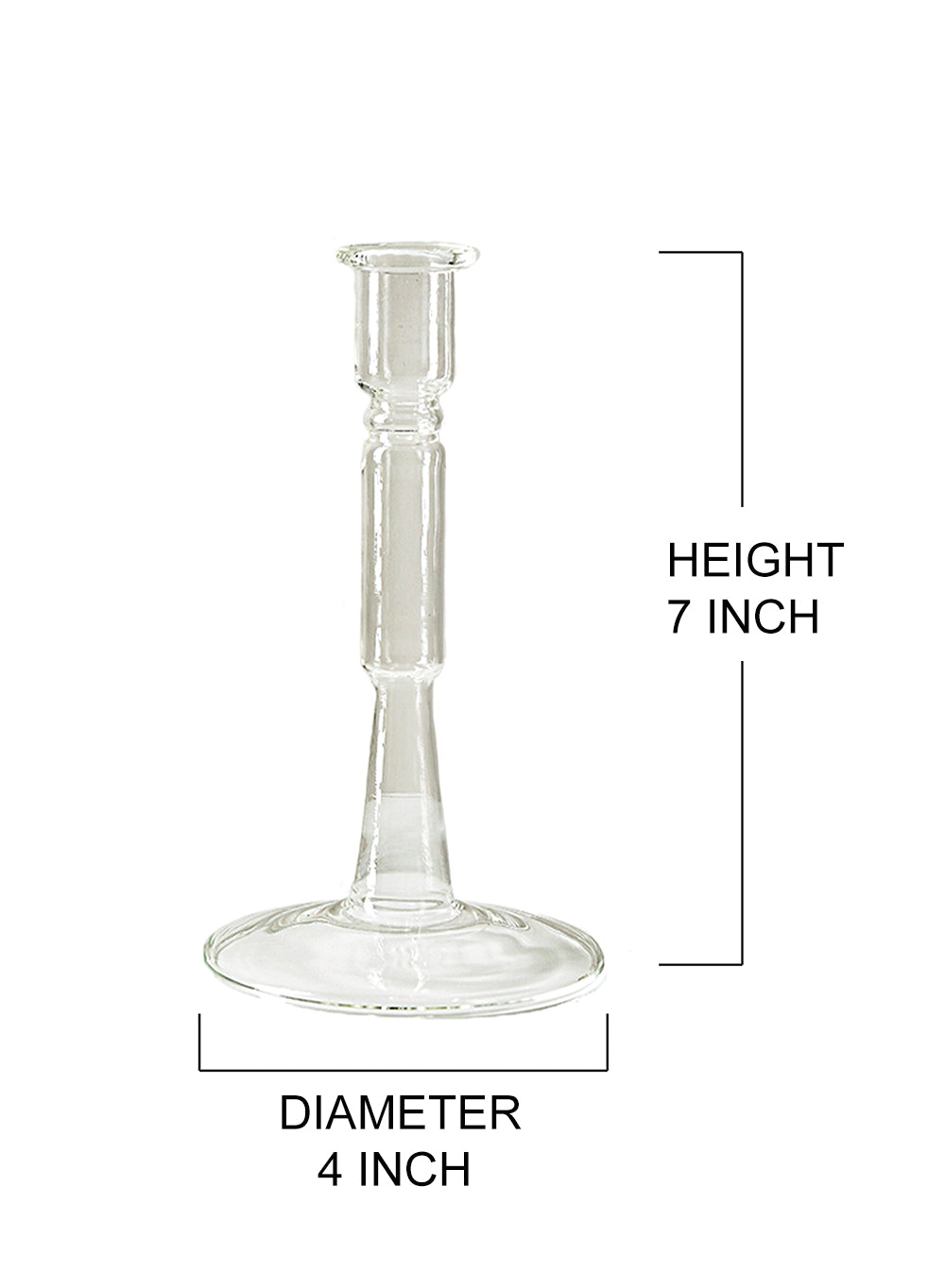 Glass Pillar Taper Candle Holder, In 2 Sizes