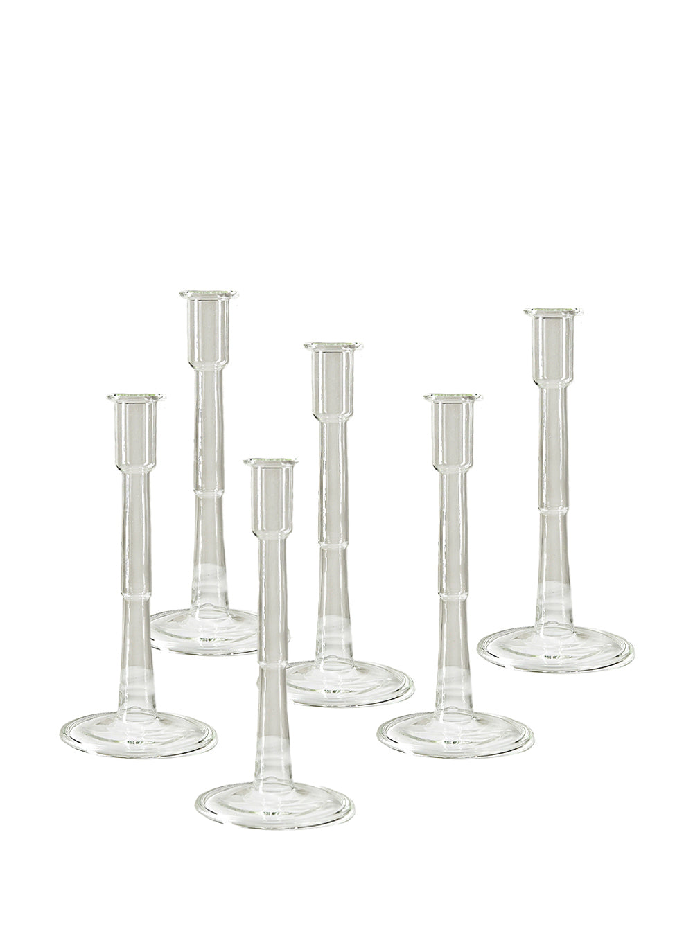 Glass Pillar Taper Candle Holder, In 2 Sizes