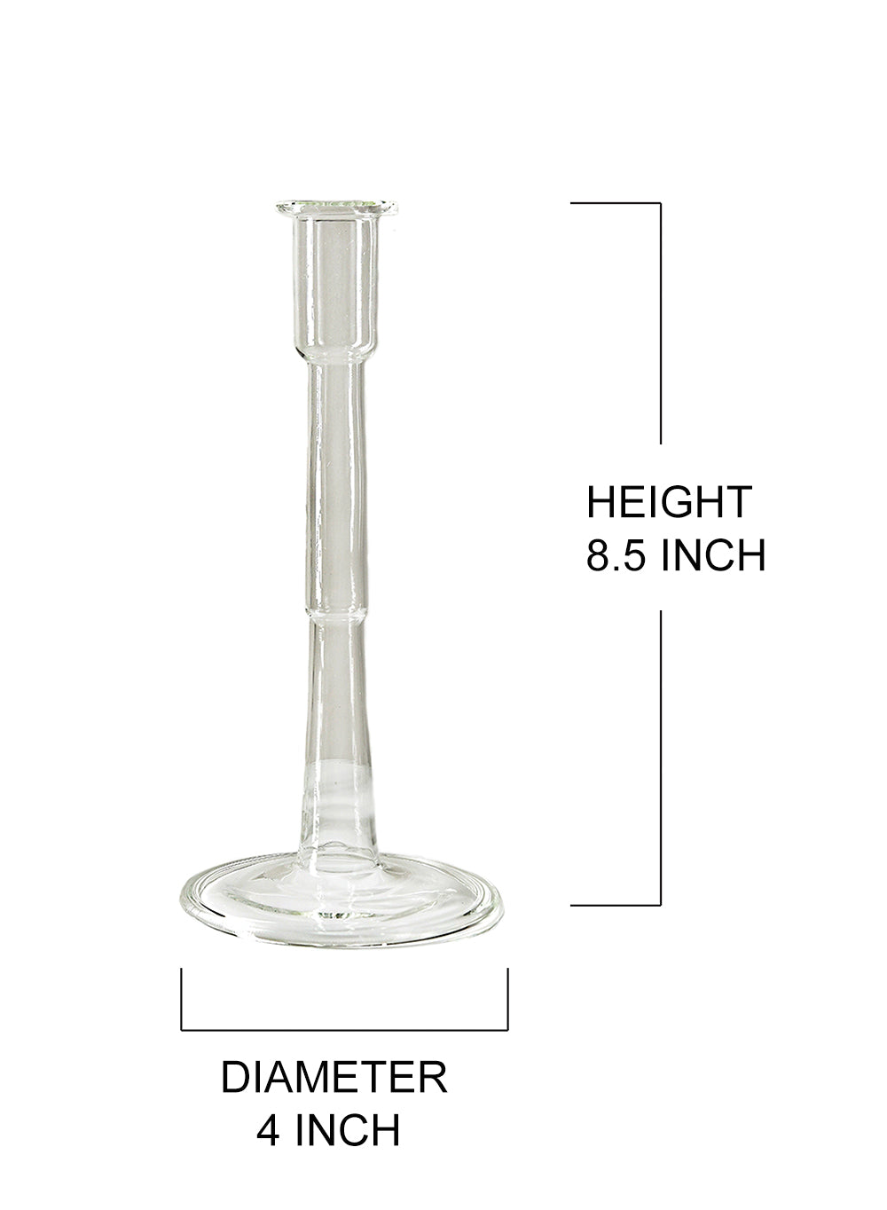 Glass Pillar Taper Candle Holder, In 2 Sizes