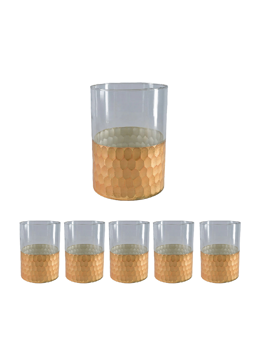 Aurelle Gold Glass Vase, Available in 2 Sizes