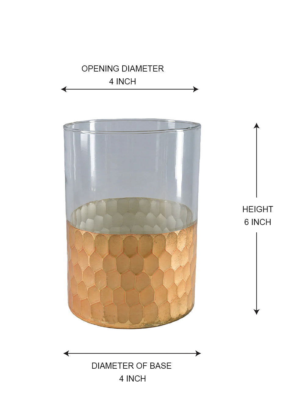 Aurelle Gold Glass Vase, Available in 2 Sizes