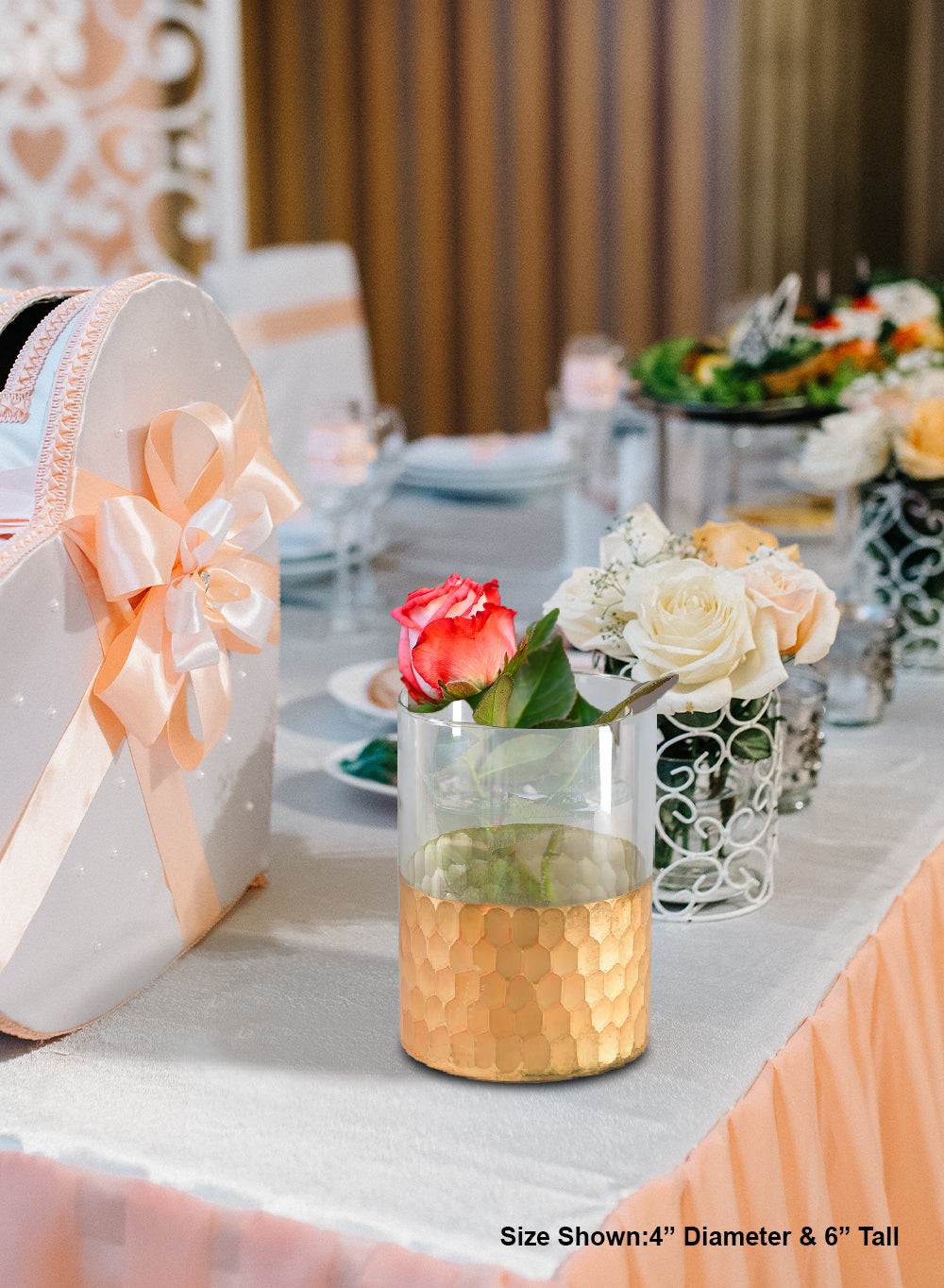 Aurelle Gold Glass Vase, Available in 2 Sizes