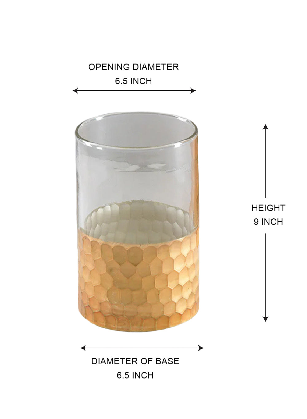 Aurelle Gold Glass Vase, Available in 2 Sizes