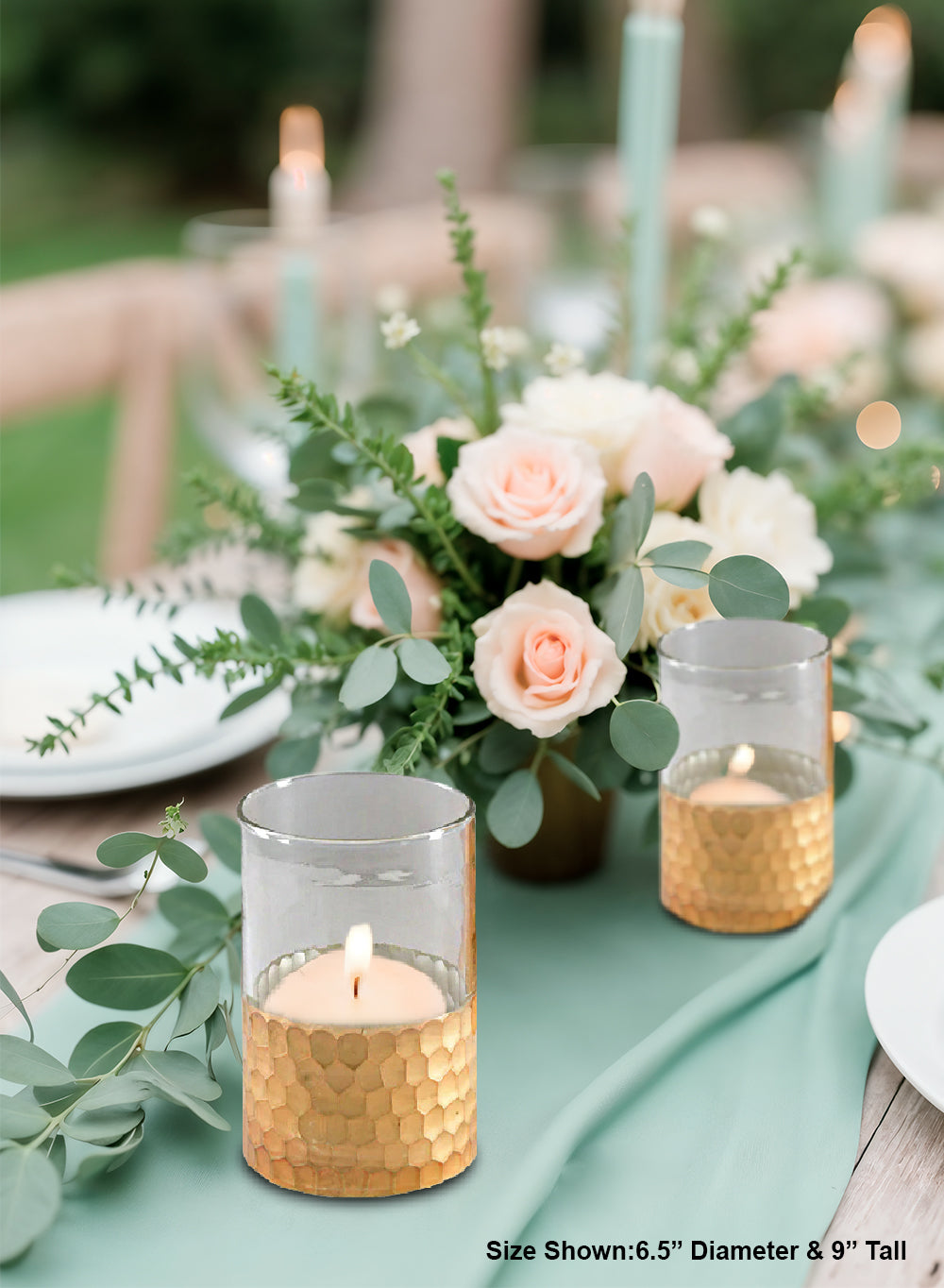 Aurelle Gold Glass Vase, Available in 2 Sizes