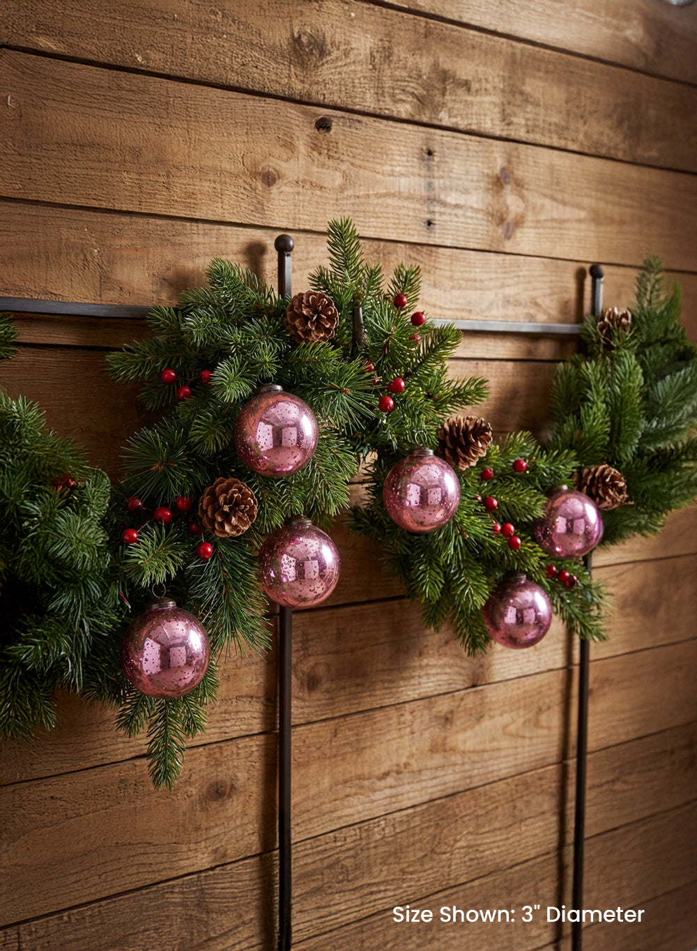 Mercury Glass Ball Ornaments, in 5 Colors, Set of 6