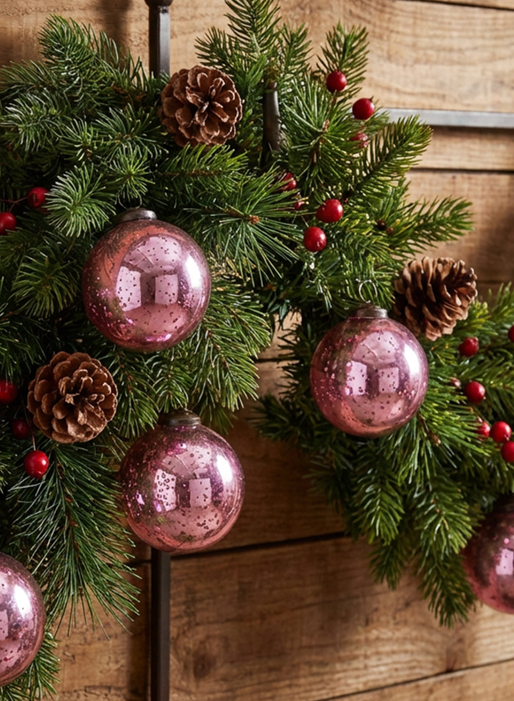 Mercury Glass Ball Ornaments, in 5 Colors, Set of 6