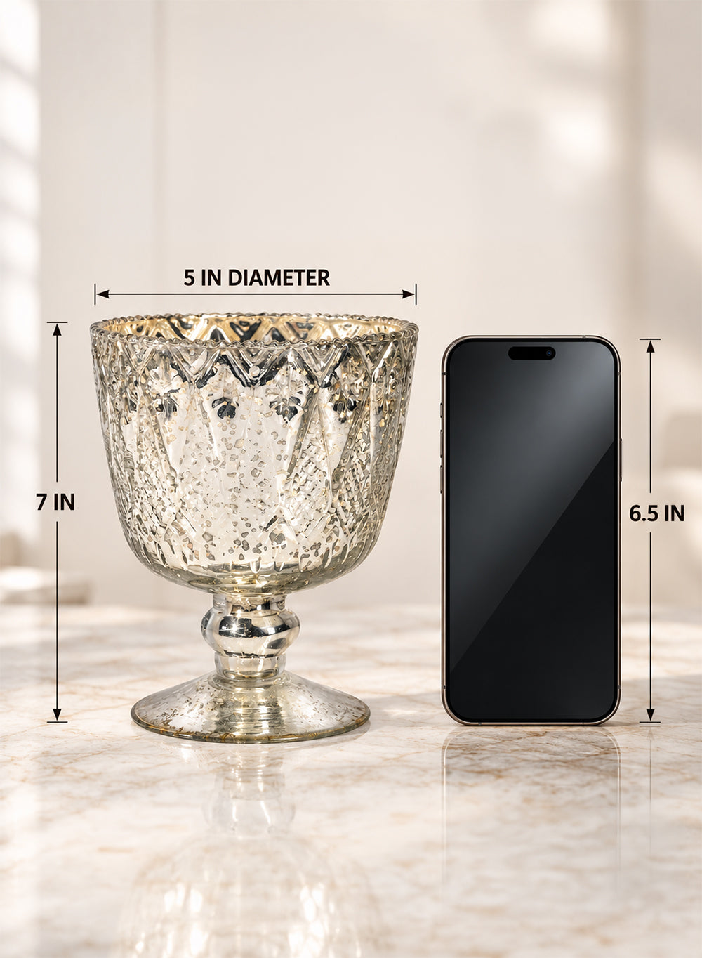 Patterned Silver Glass Coupes Collection