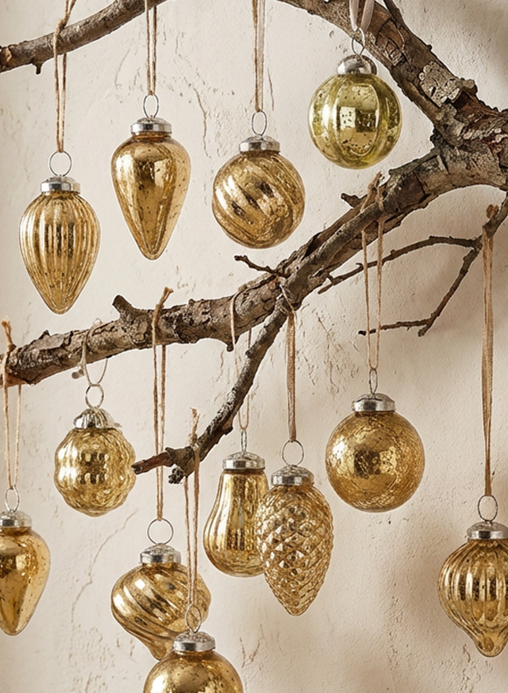 Mini Mercury Glass Ornaments Collection, 1-1.5" Wide x 2" Tall