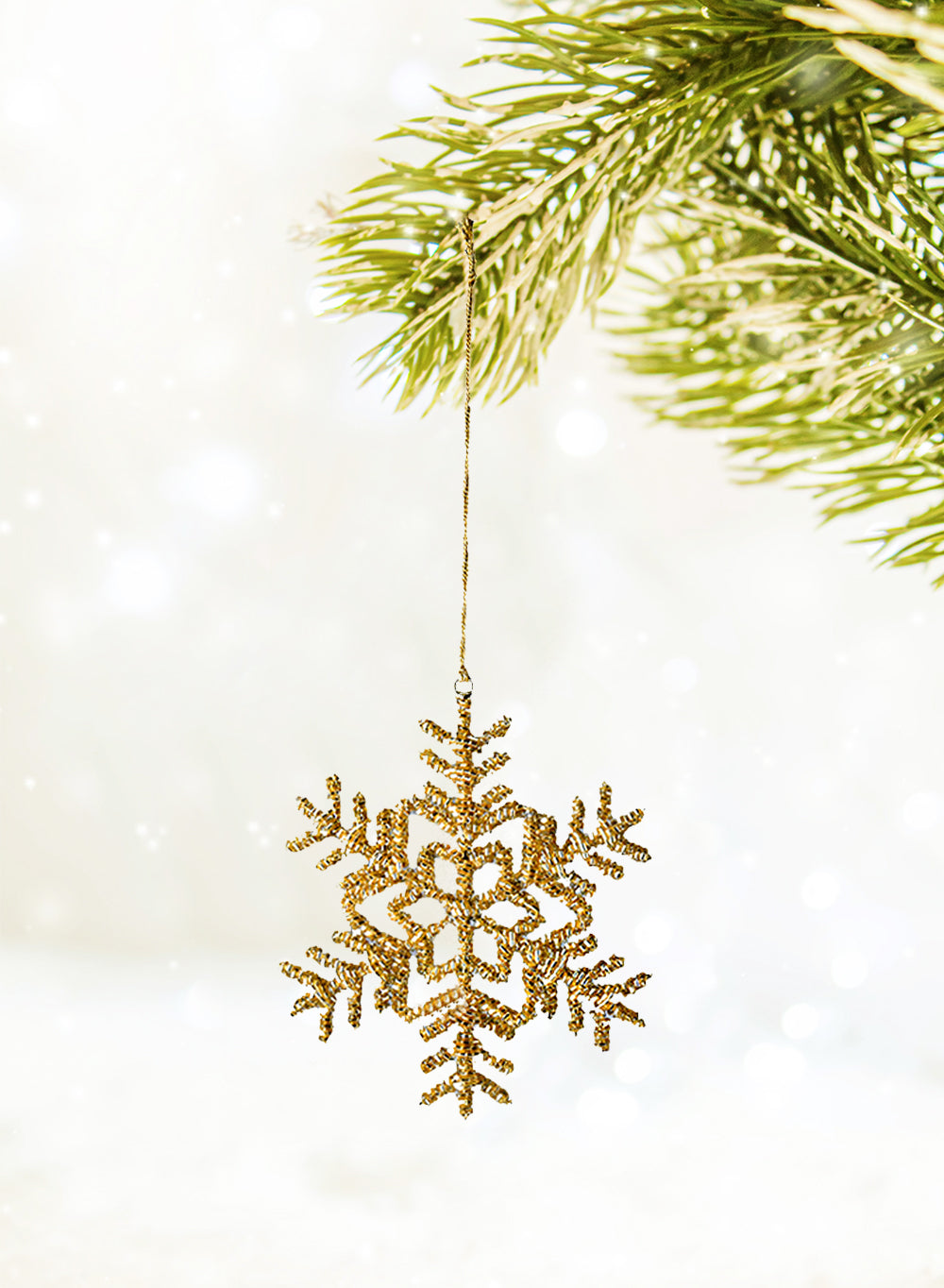 Glitter Snowflake Ornaments, Available in 2 Colors, Pack of 6
