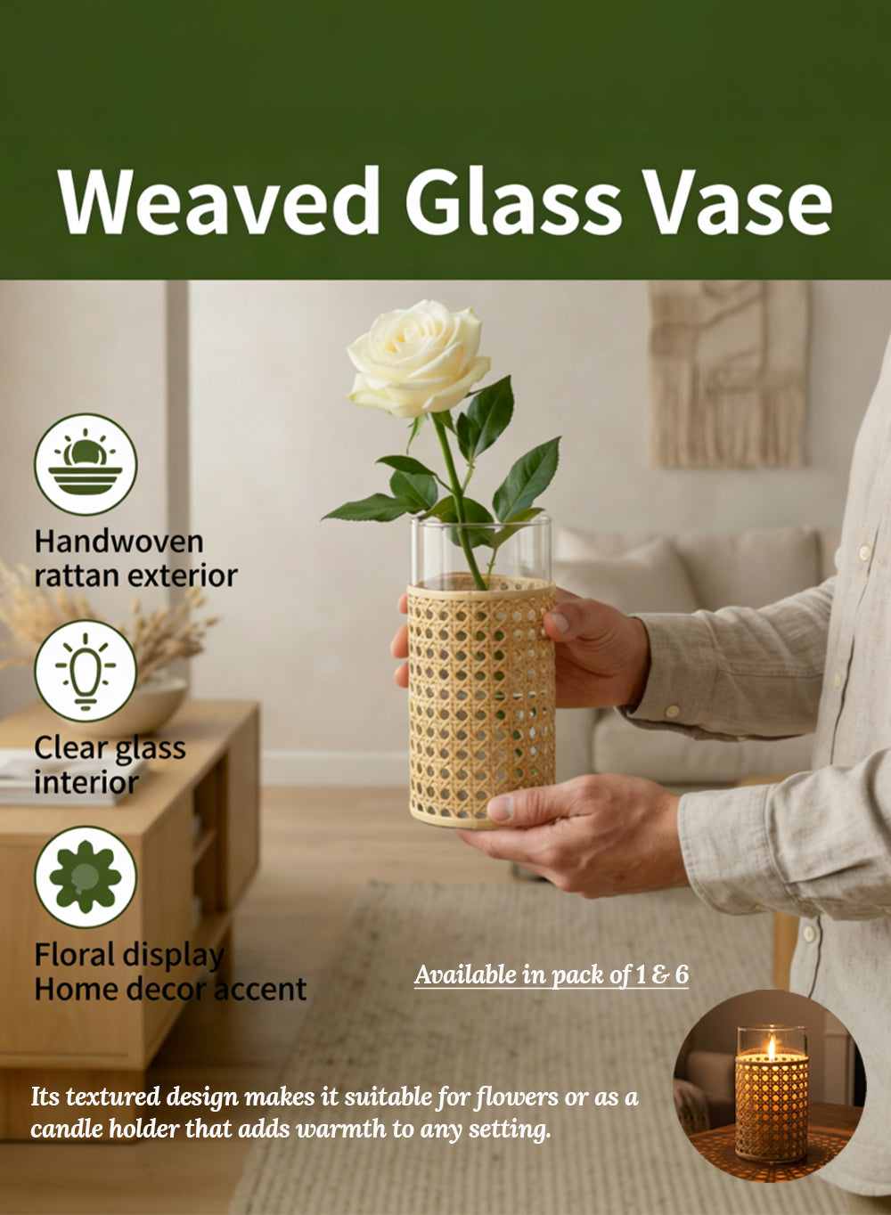 Weaved Glass Vase Collection