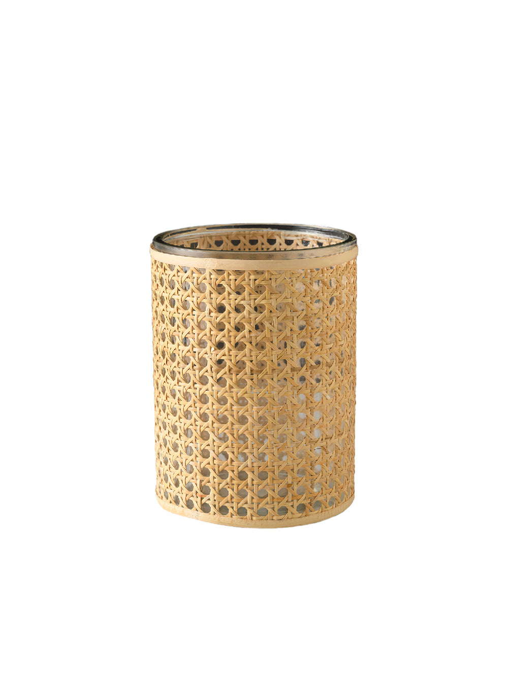 Rattan Cane Wrapped Glass Hurricane, in 6 Sizes