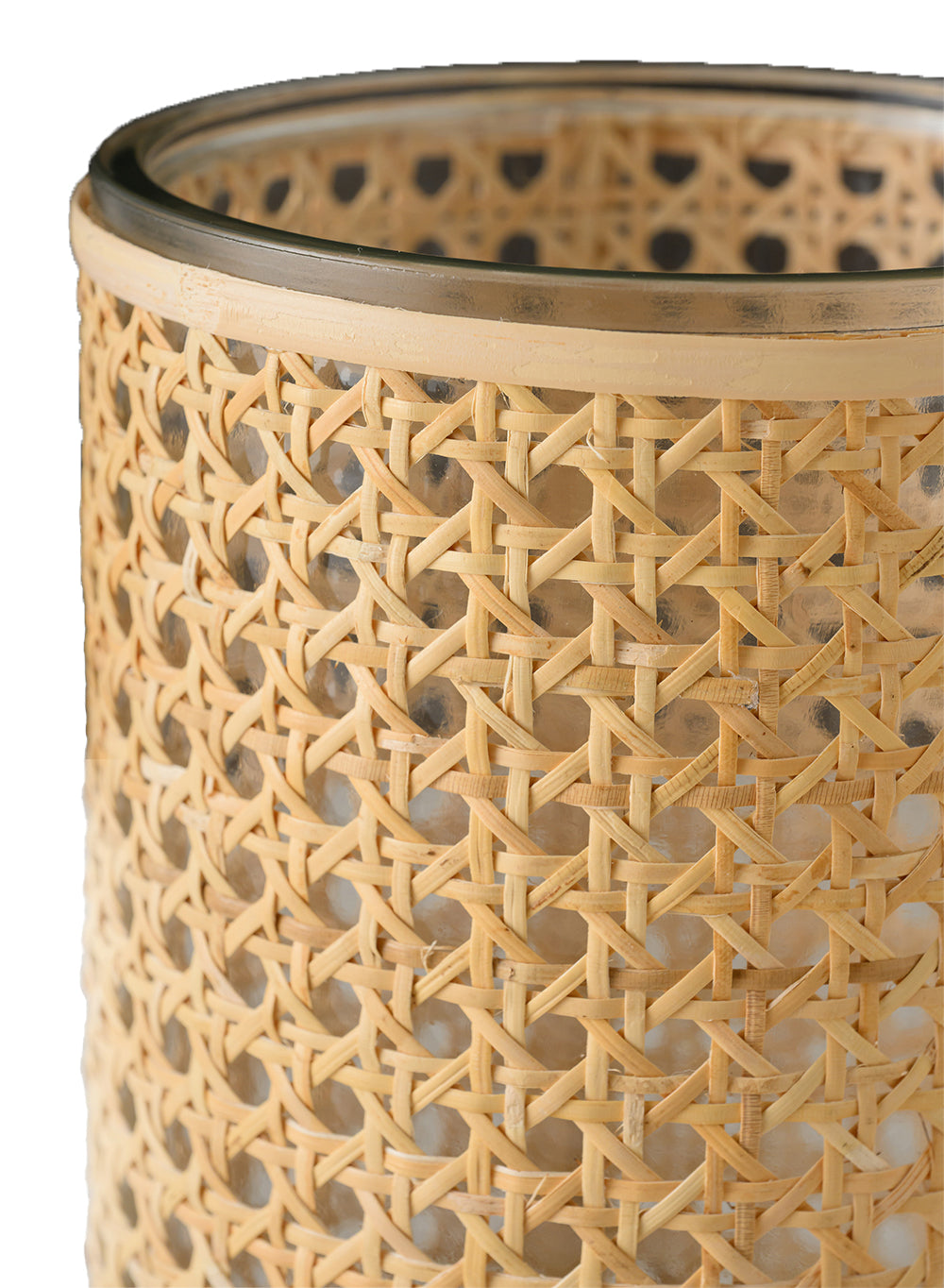 Rattan Cane Wrapped Glass Hurricane, in 6 Sizes