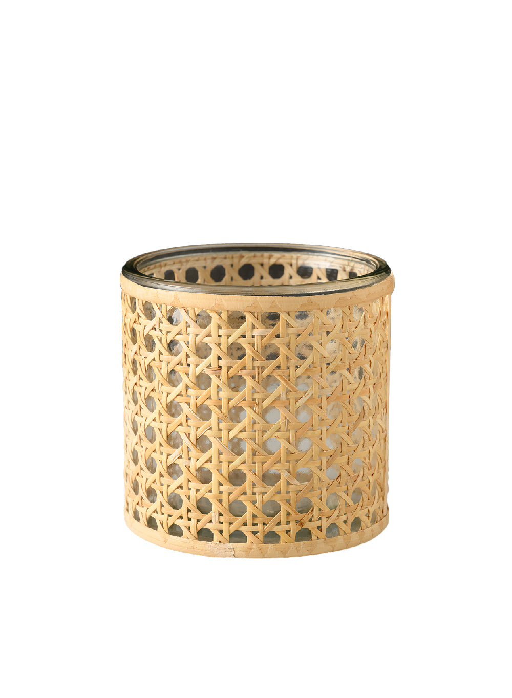 Rattan Cane Wrapped Glass Hurricane, in 6 Sizes