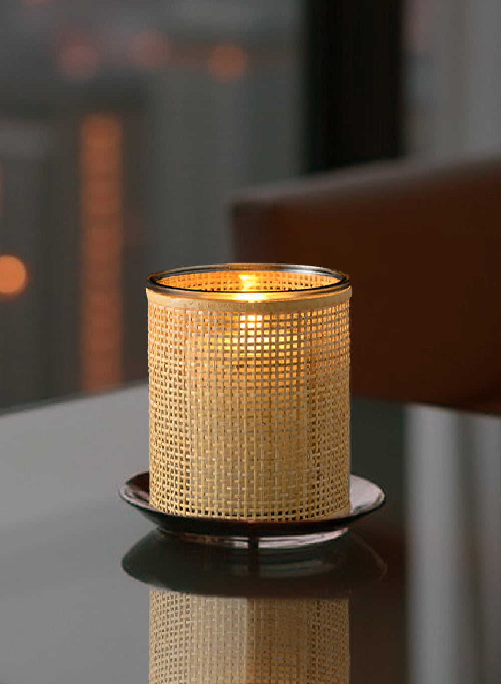 Rattan Cane Wrapped Glass Hurricane, in 6 Sizes