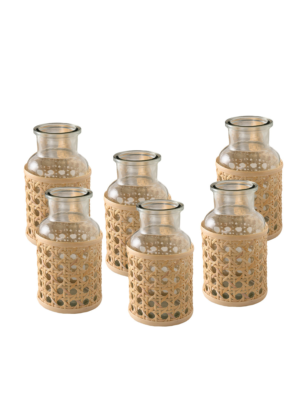 Cottage Cane Wrapped Glass Vase, in 2 Shapes