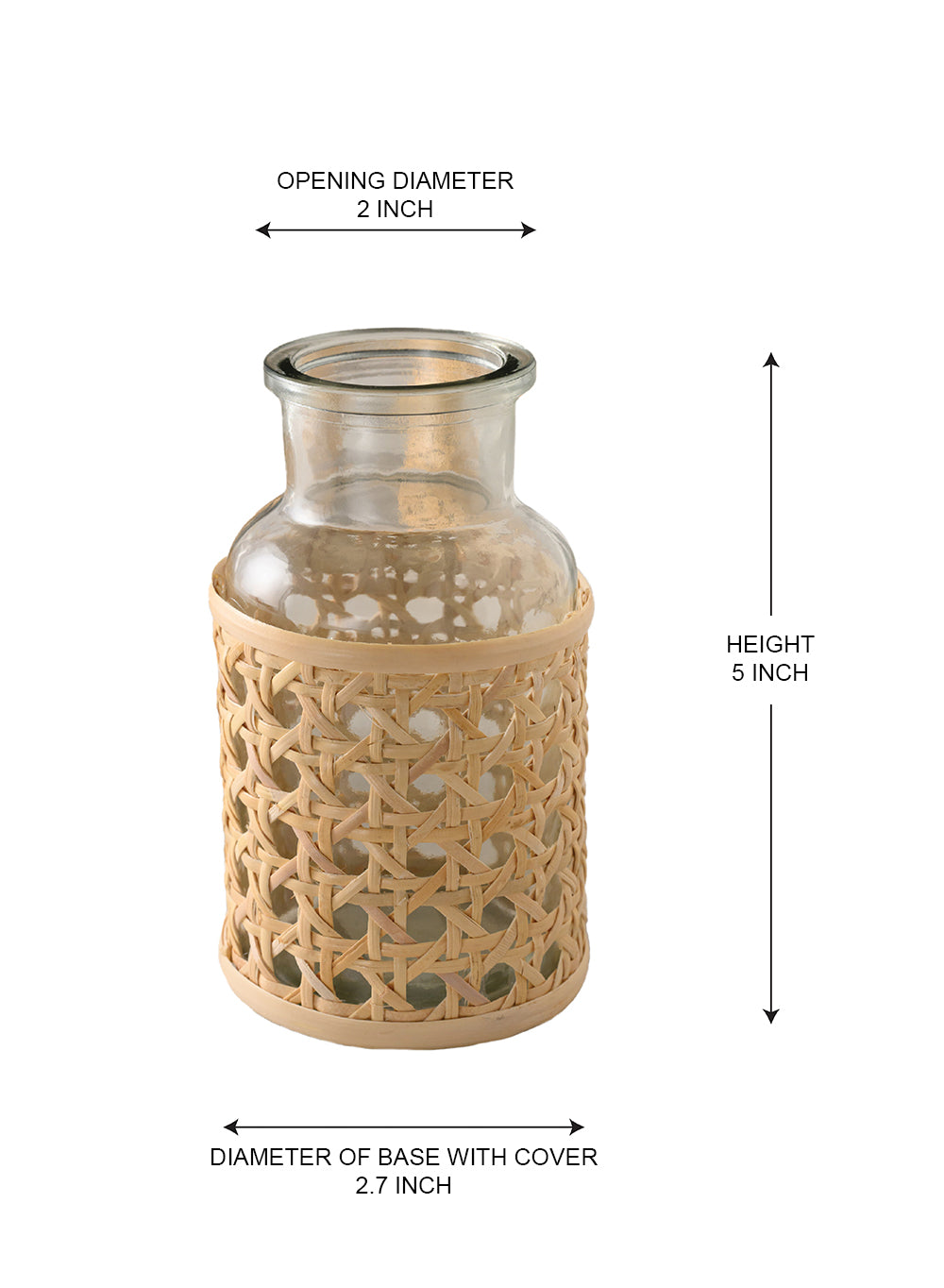 Cottage Cane Wrapped Glass Vase, in 2 Shapes