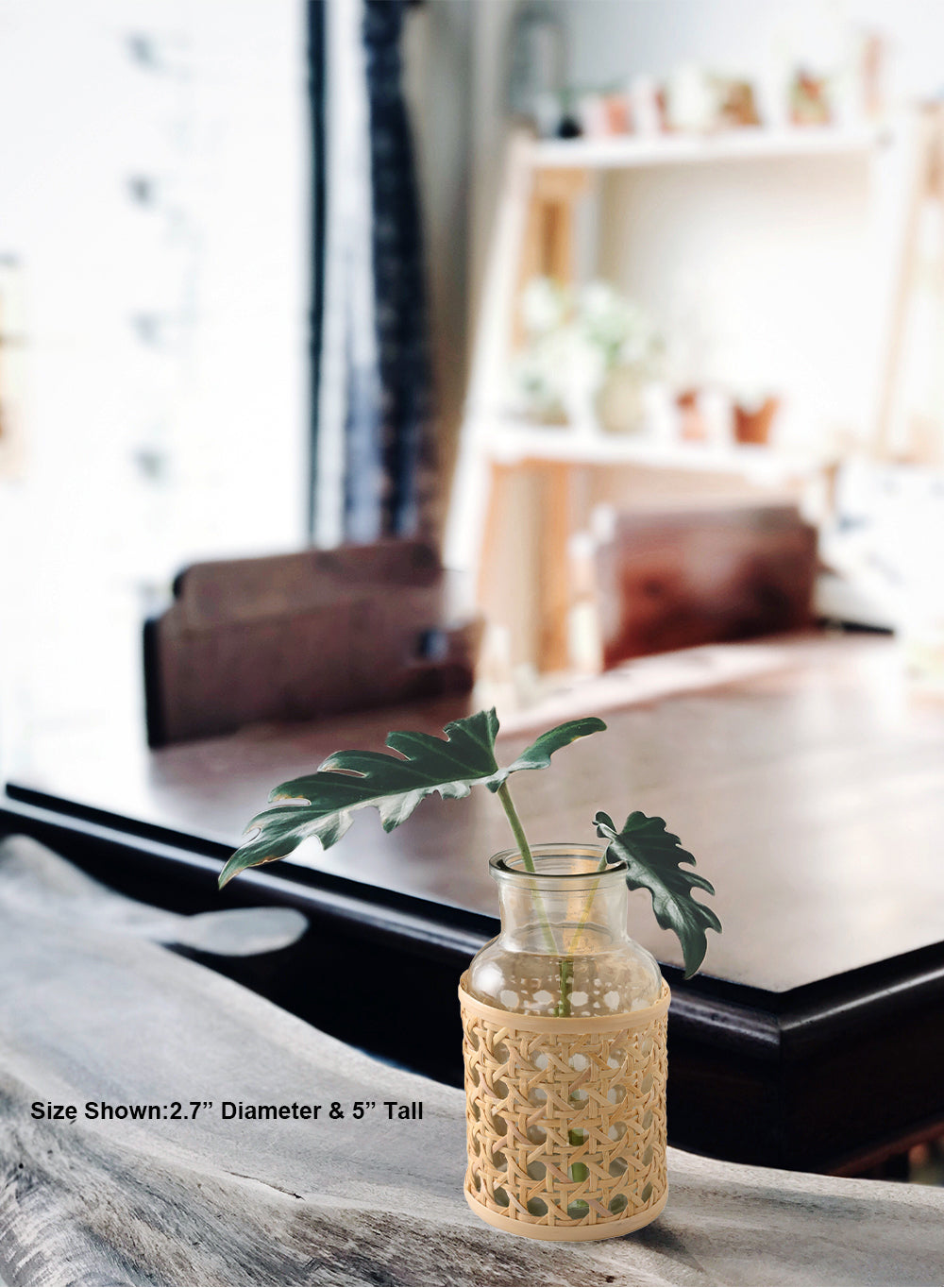 Cottage Cane Wrapped Glass Vase, in 2 Shapes