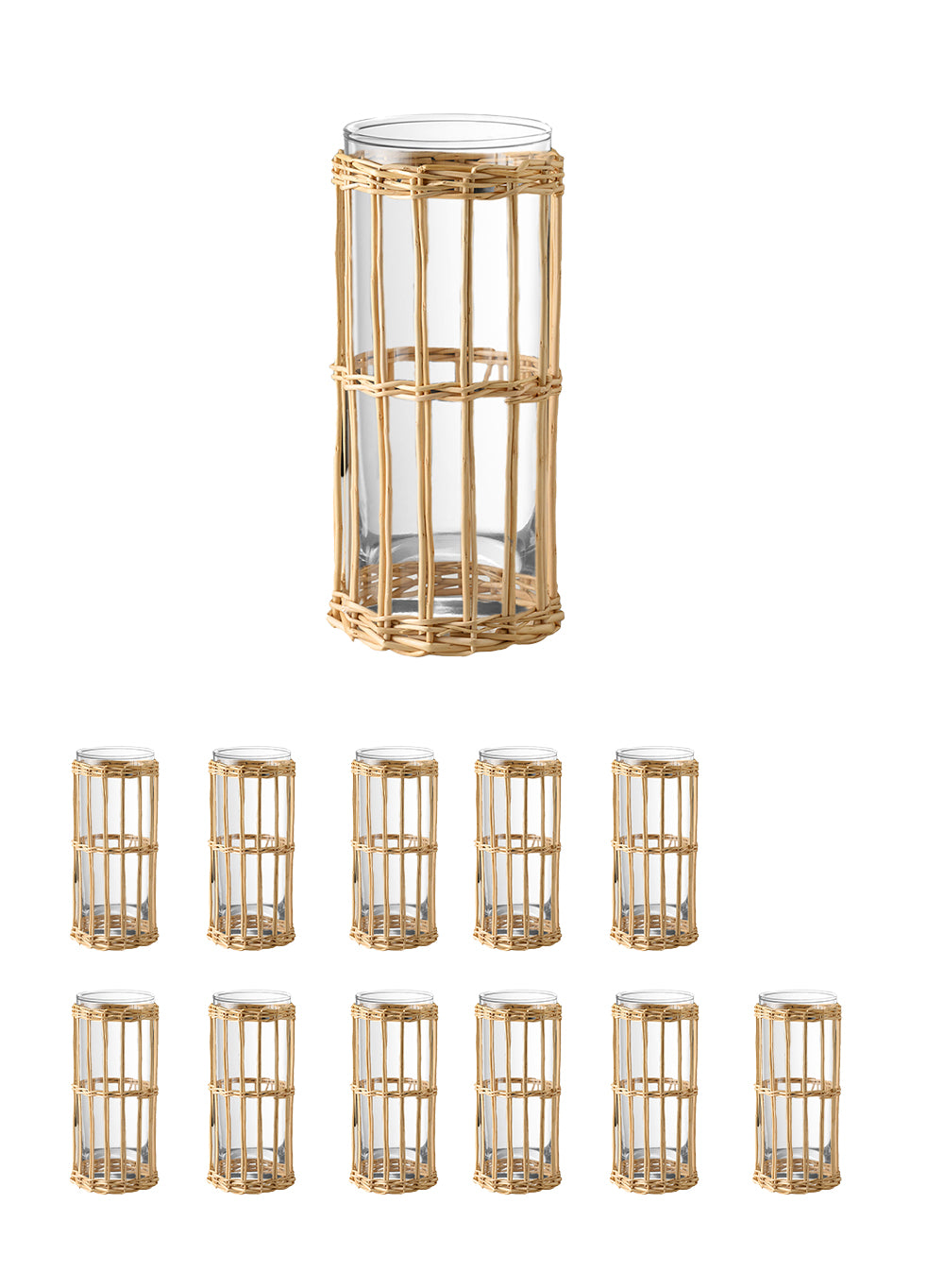 Sapa Woven Glass Hurricane in 2 Sizes, Short and Tall