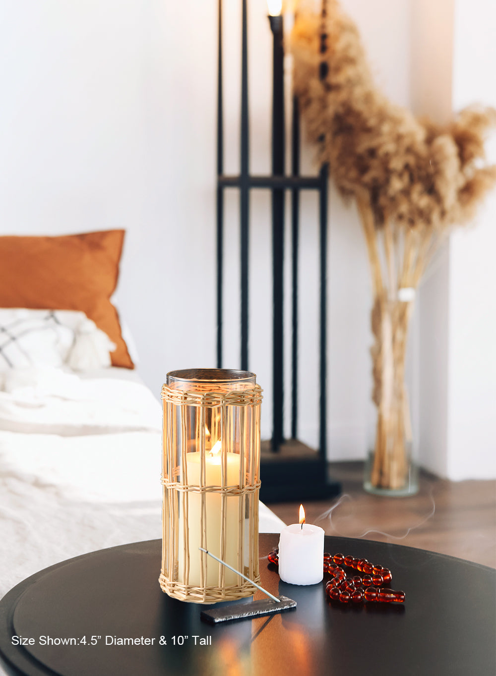 Sapa Woven Glass Hurricane in 2 Sizes, Short and Tall