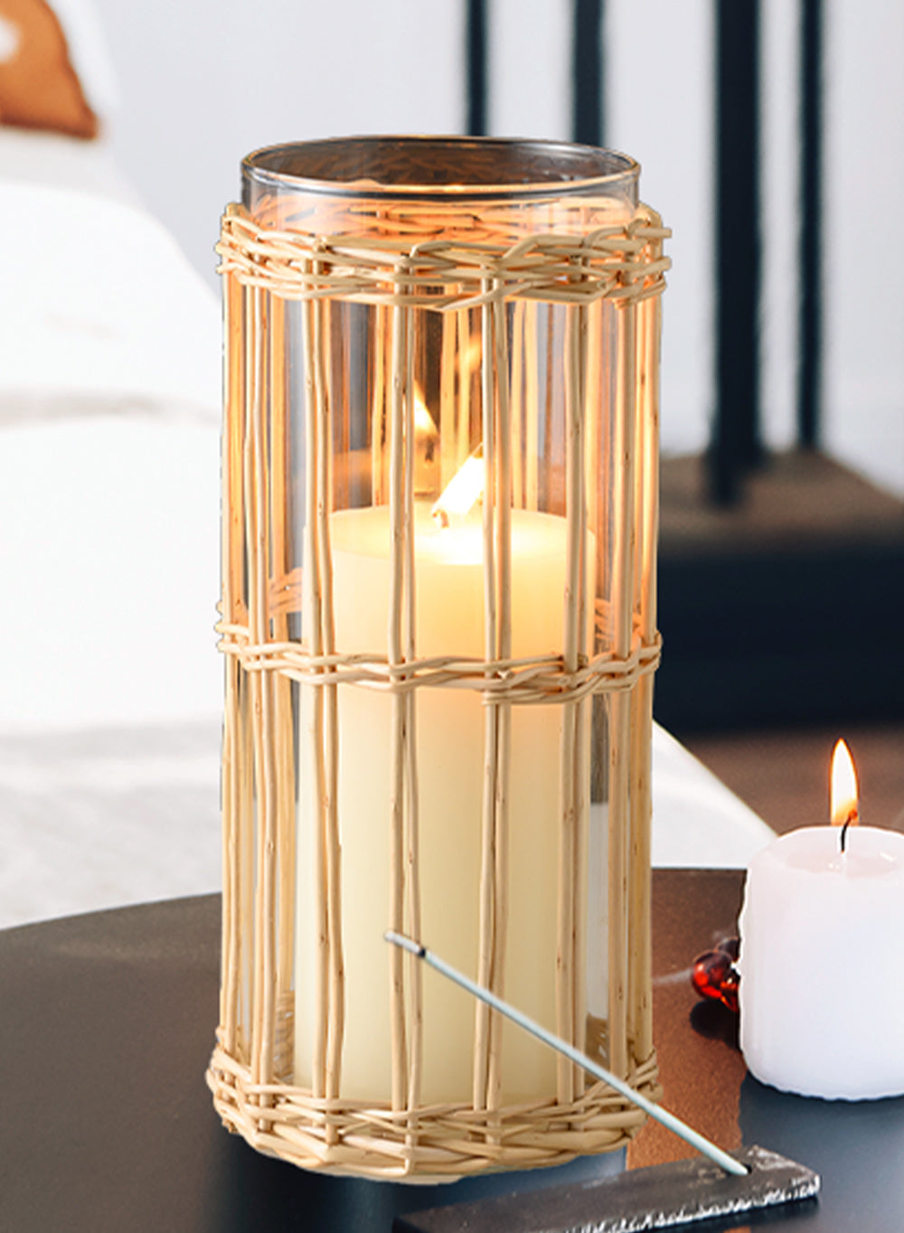 Sapa Woven Glass Hurricane in 2 Sizes, Short and Tall