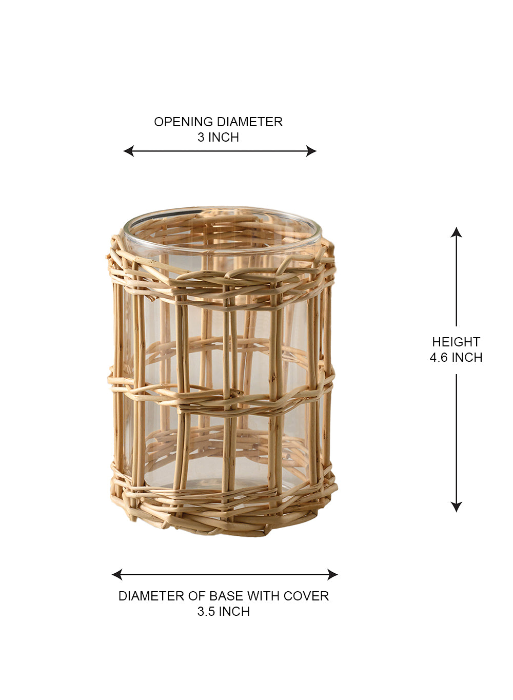 Sapa Woven Glass Hurricane in 2 Sizes, Short and Tall