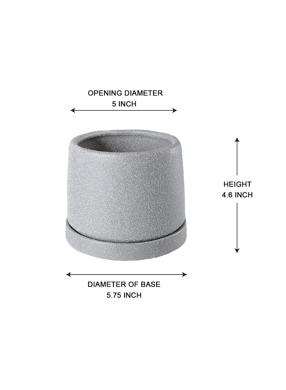 Claymist Ceramic Planter, 5.75" Diameter & 4.6" Tall