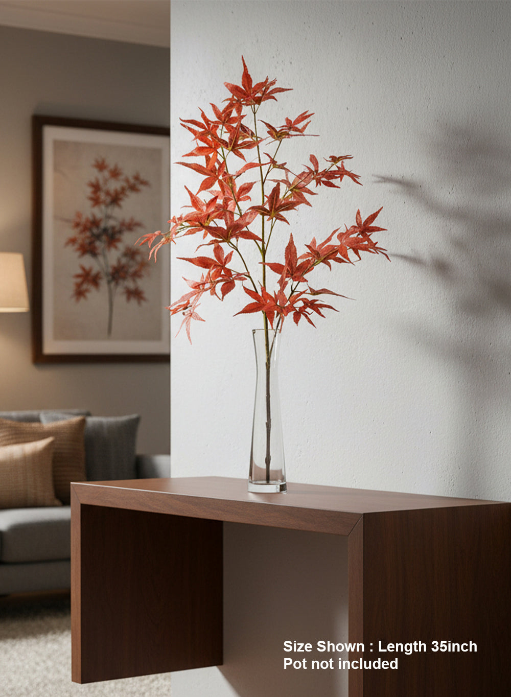 Artificial Red Maple Stems, 35" Tall, Pack of 12