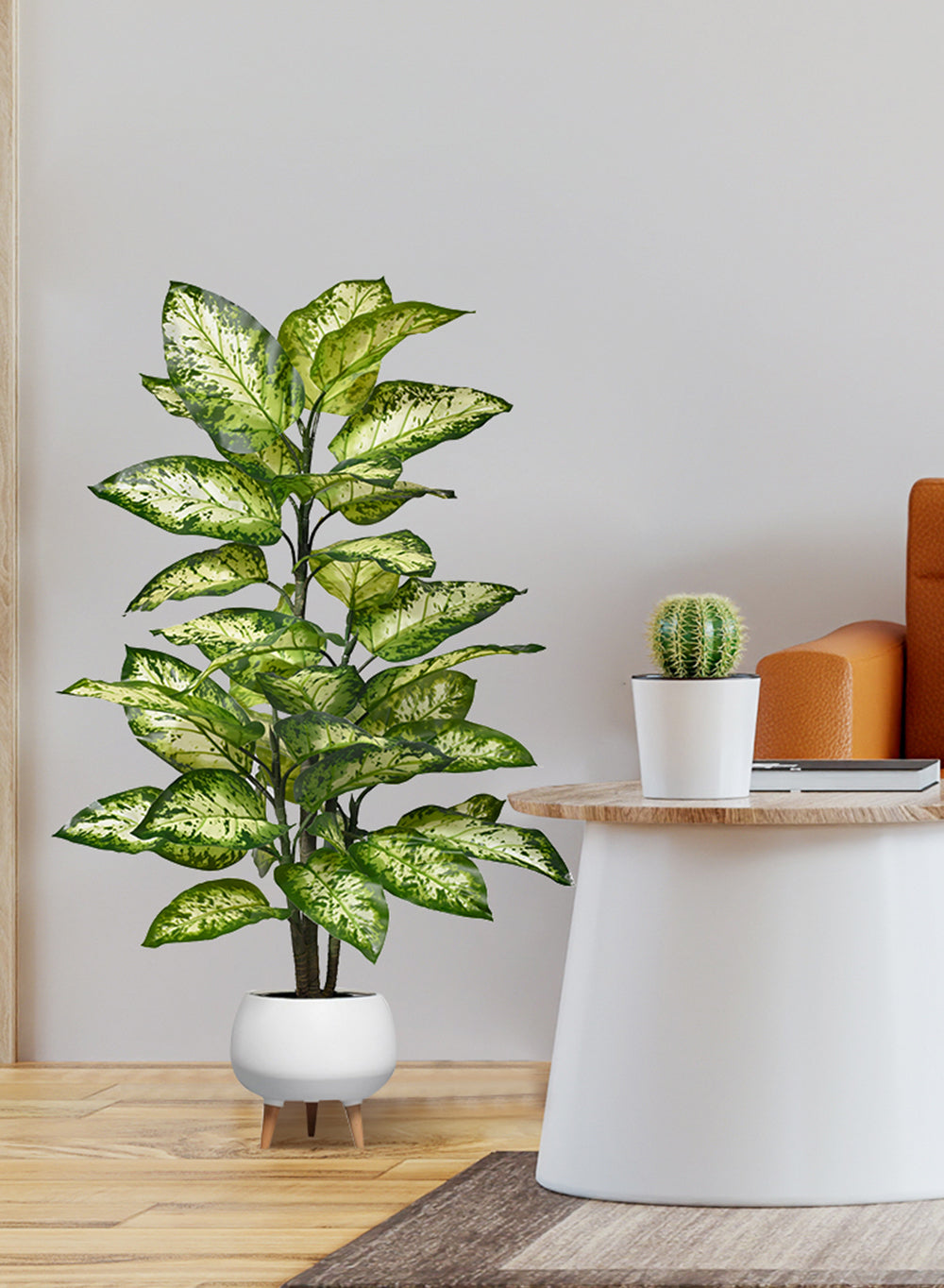 leopard plant pot Artificial Leopard Plant in Black Pot | Faux Tree