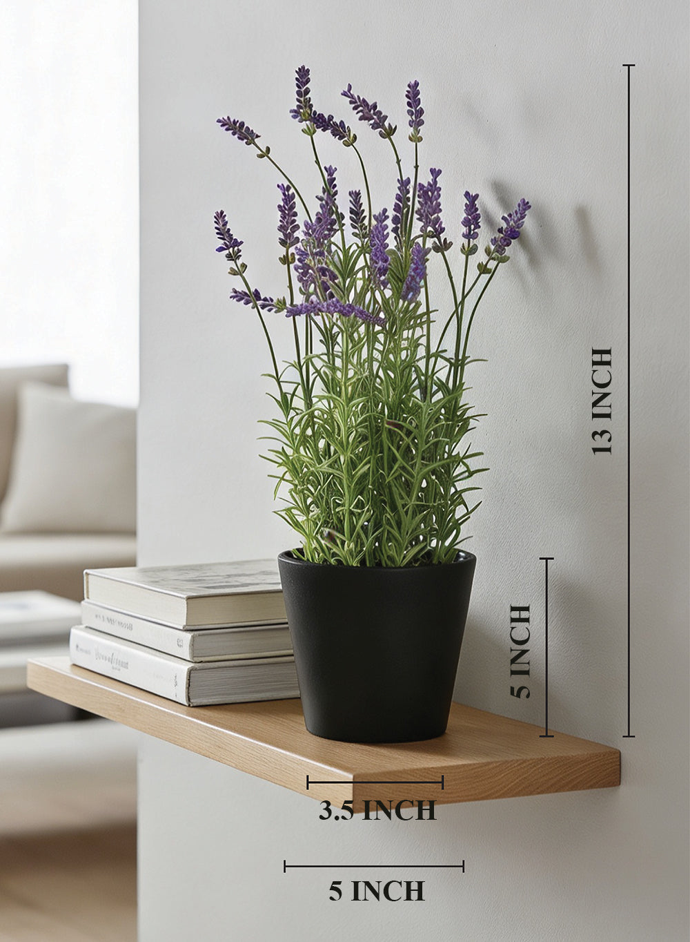 Artificial Lavender Potted Plant, 5" Diameter & 18" Tall