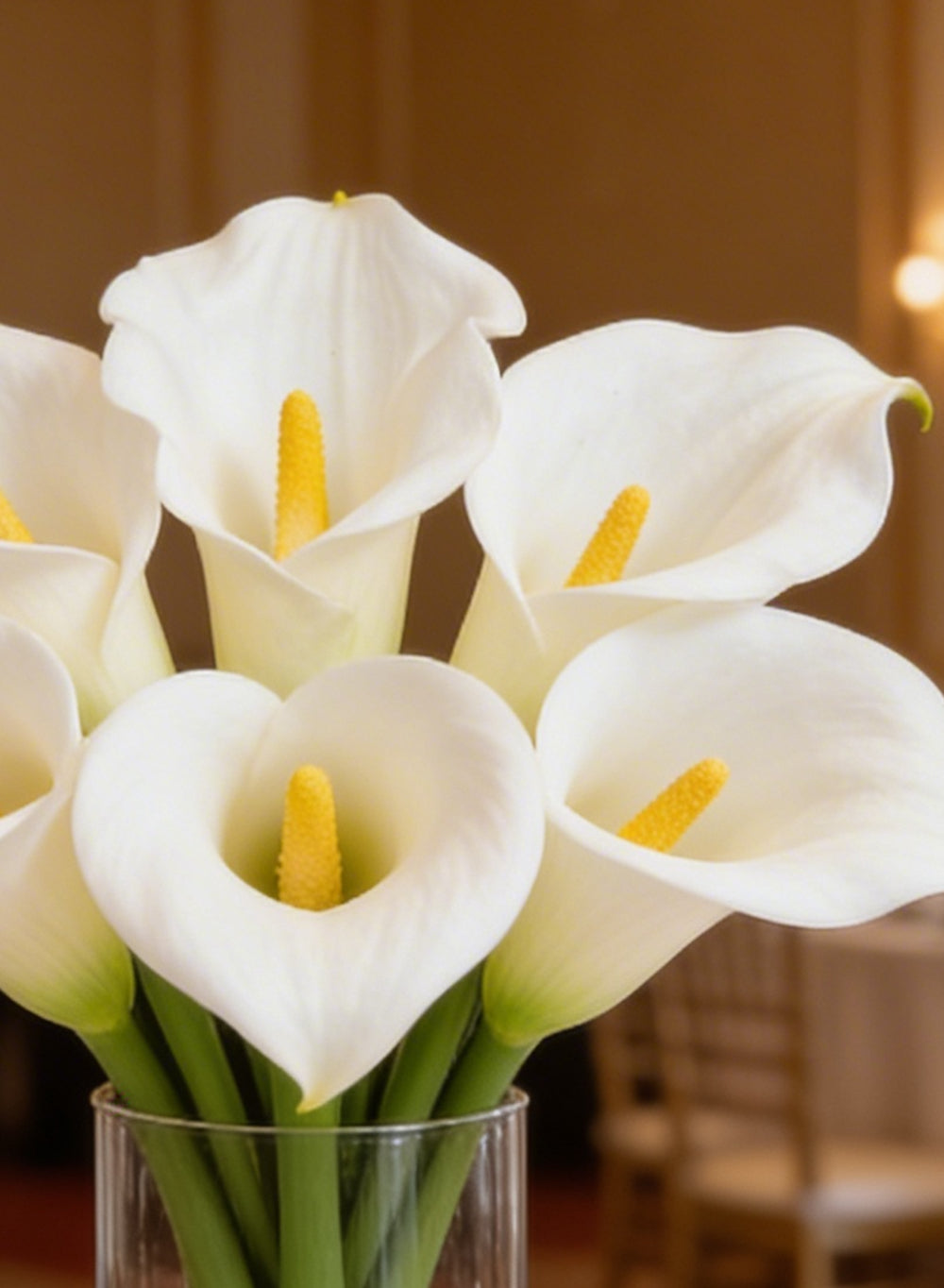 Artificial White Calla Lily Stem, 30" Tall, Pack of 12