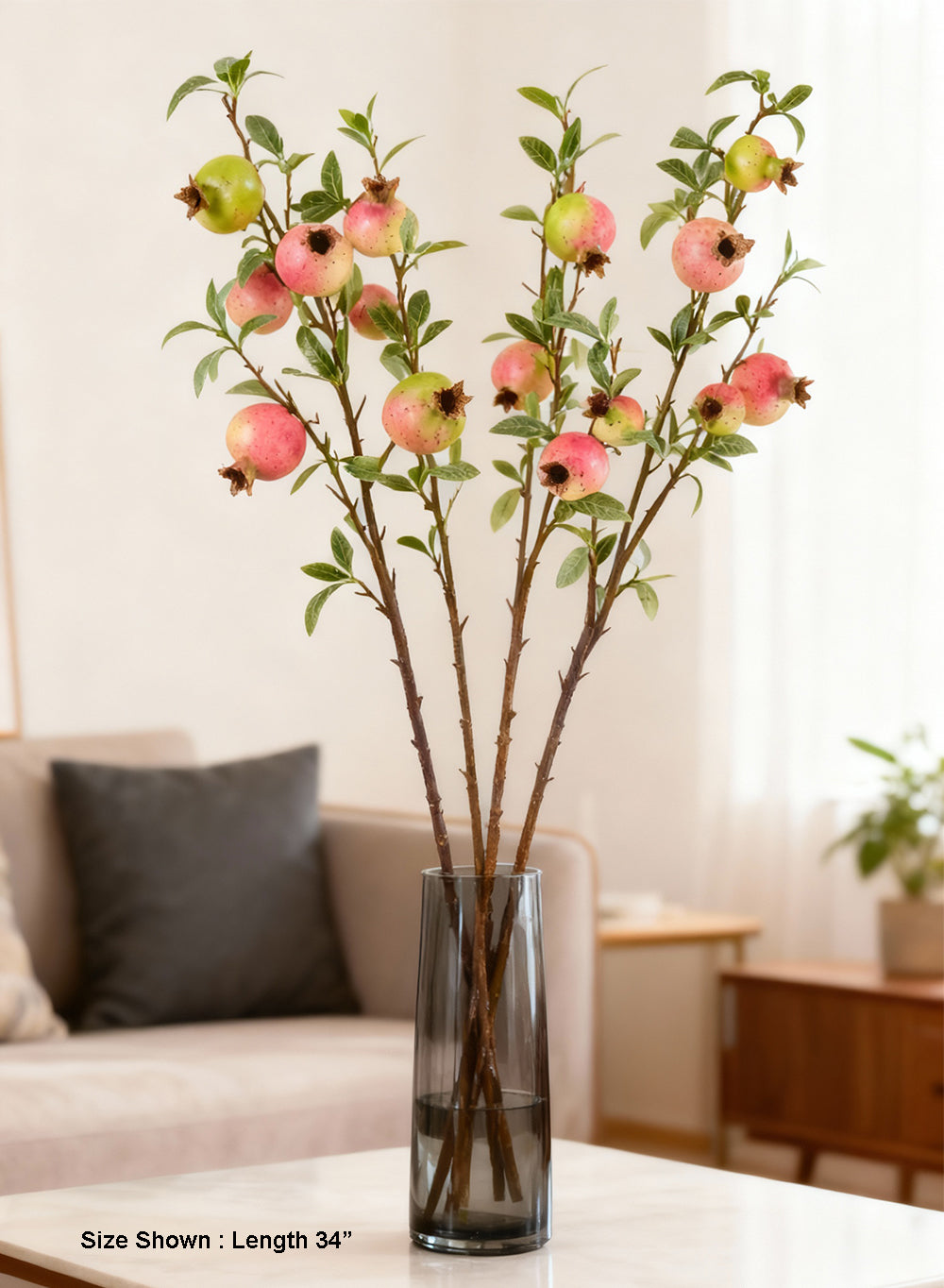 Faux Pomegranate Branch, in 2 Colors, Pack of 12