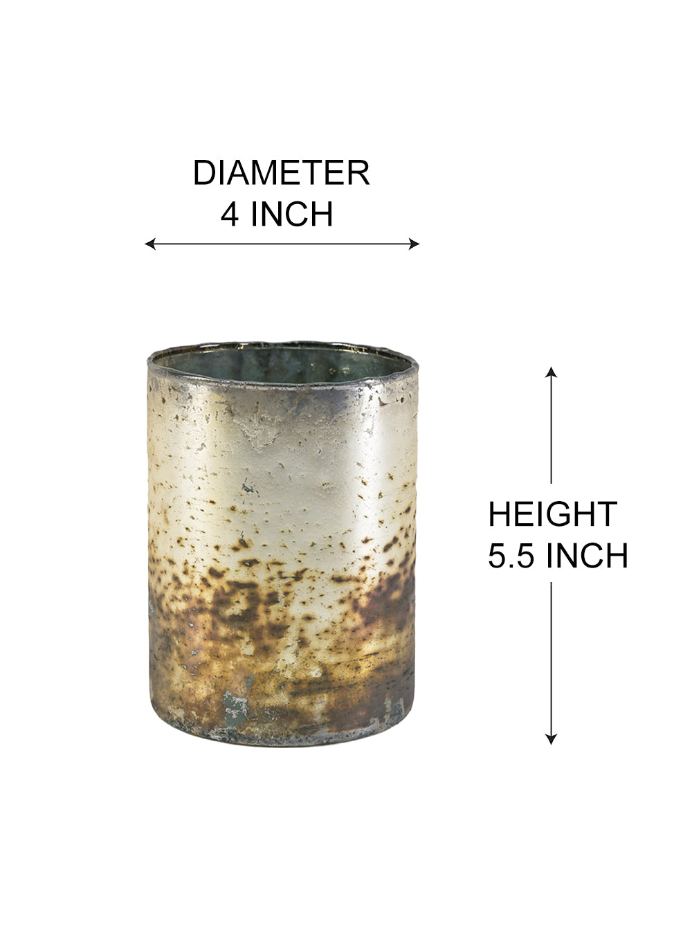 Serene Spaces Living Matte Silver Cylinder Vase