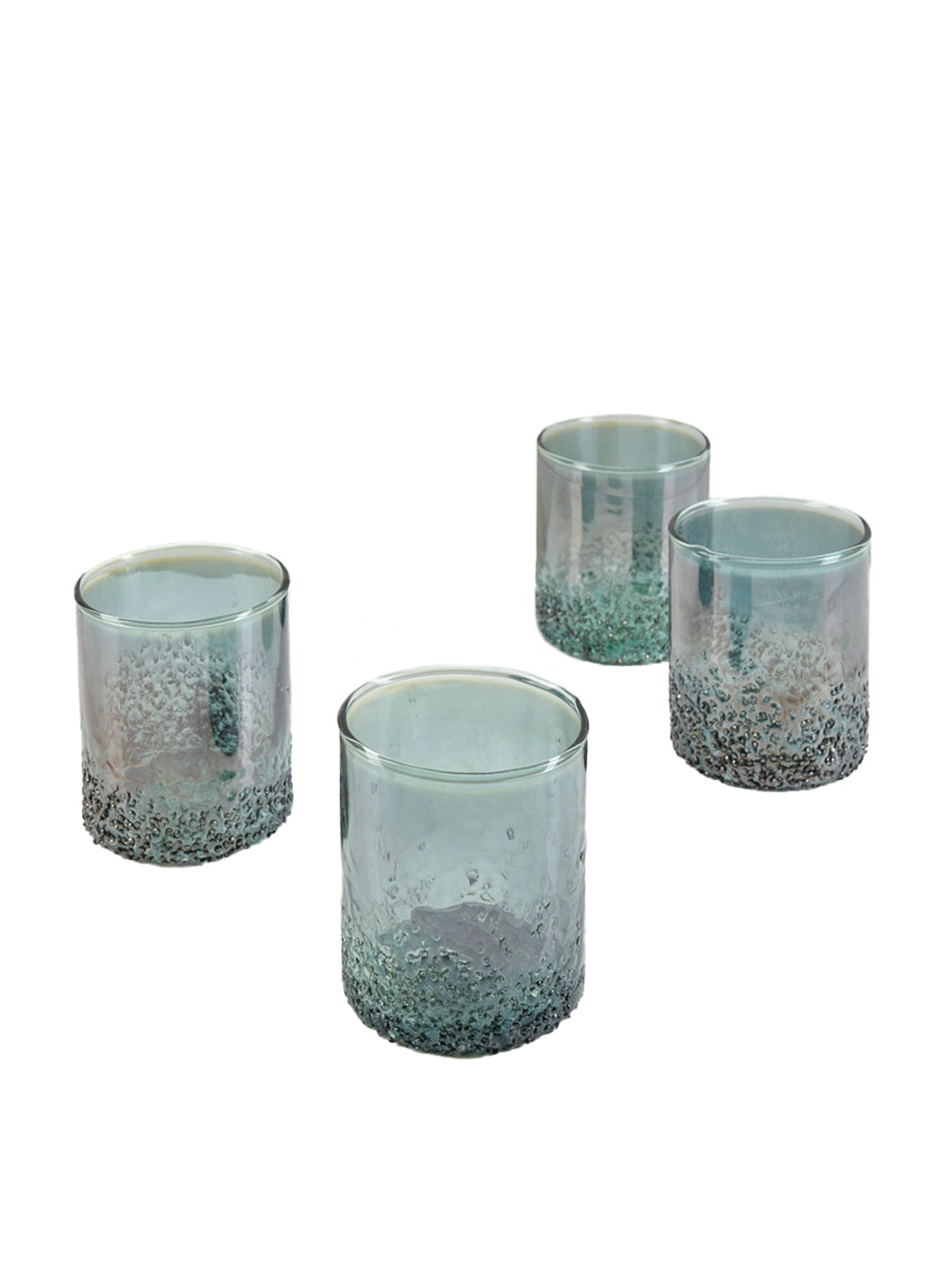 Textured Grey Glass Cylinder Vase